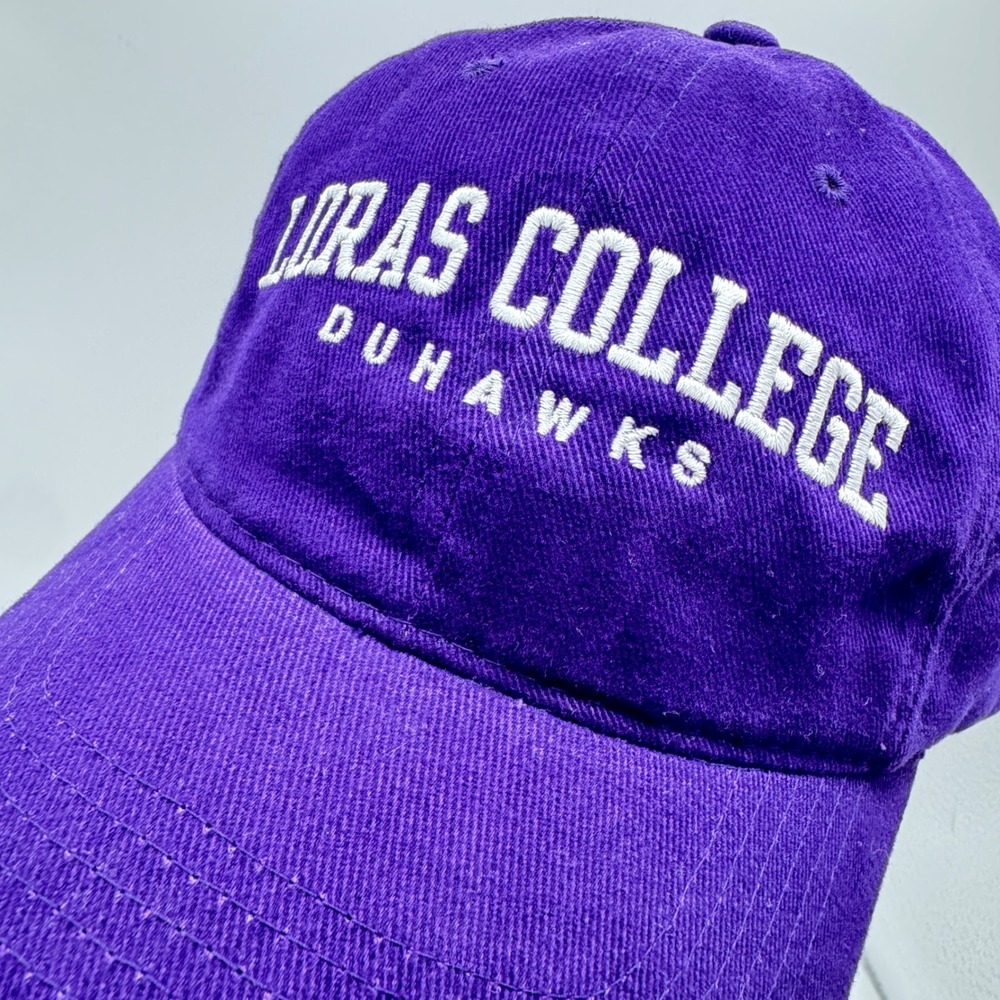 Loras College Duhawks Dad Hat OSFA Purple Baseball Cap Dubuque Iowa Embroidered